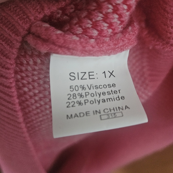 Pink Heart-Print Women's Sweater - Picture 3 of 3